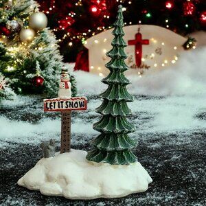 Dept 56 Let it Snow Snowman Sign General Christmas Village Accessory - 1995